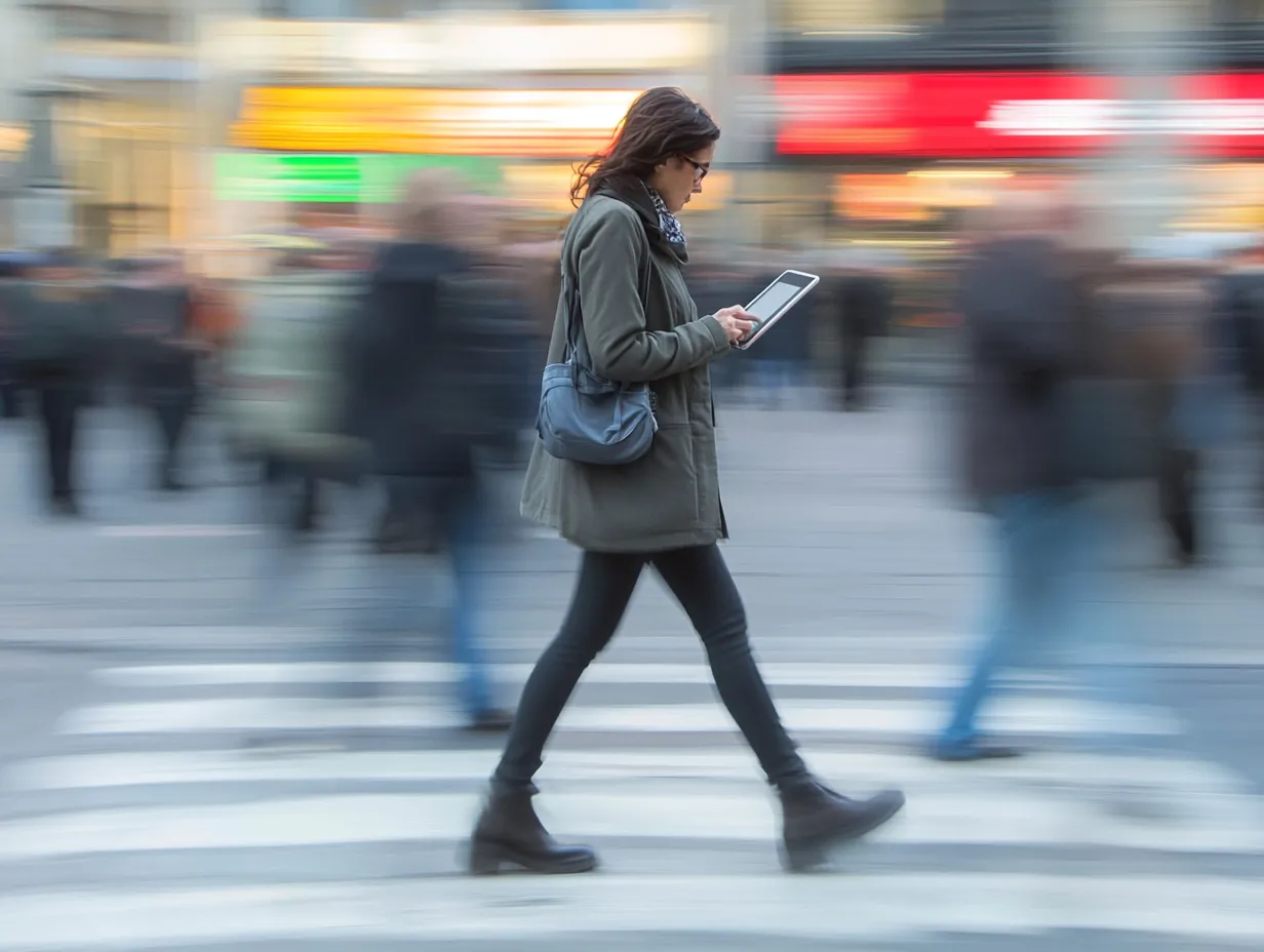 ¿Es perjudicial usar la tablet mientras caminas?